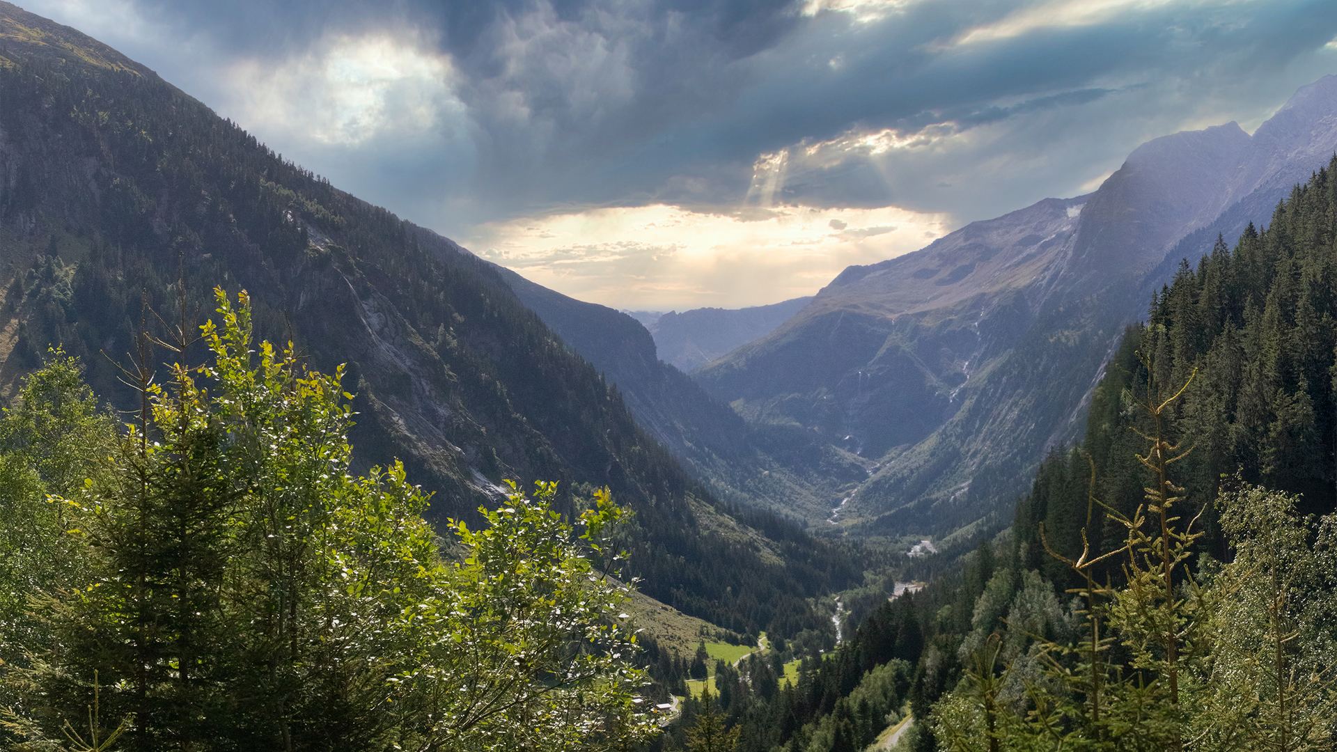 Blick über die bewaldeten Hügel des Bayerischen Waldes bei Röhrnbach